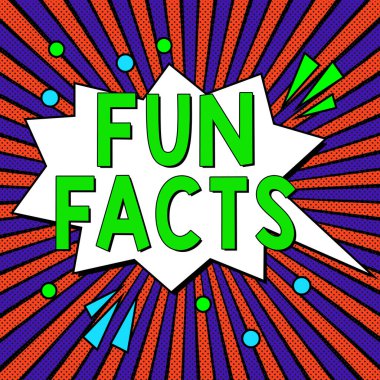 Writing displaying text Fun Facts, Business approach short interesting trivia which contains pieces of information