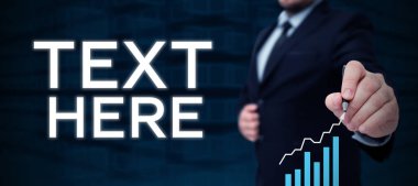 Conceptual caption Text Here, Business idea Blank space to put message express feelings template for writing