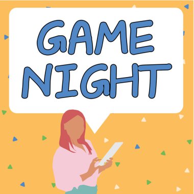 Handwriting text Game Night, Internet Concept event in which folks get together for the purpose of getting laid