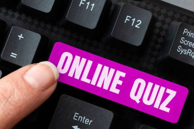 Online Quiz, Word Writed on game ya da Internet 'te yayınlanan bir zihin sporunu gösteren metin işareti