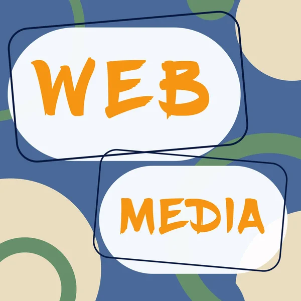 Text Sign Showing Web Media Business Overview Audio Visual Forms — Stok fotoğraf
