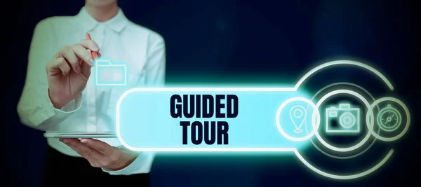 Sign Displaying Guided Tour Internet Concept Advice Information Aimed Resolving — Stockfoto