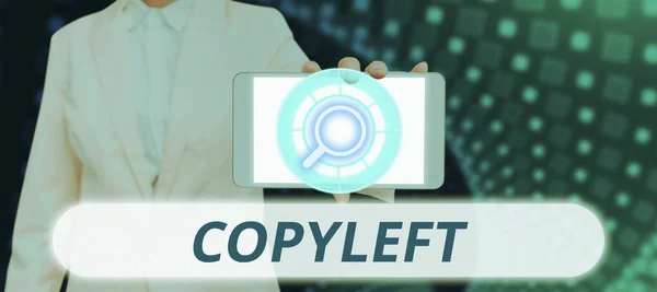 Signe Affichant Copyleft Idée Entreprise Droit Utiliser Modifier Copier Partager — Photo