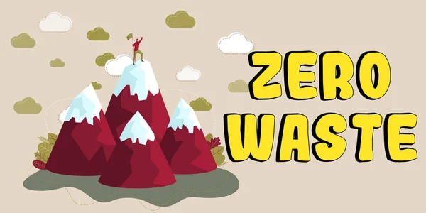 Konceptvisning Zero Waste Word Industrial Responsibility Inkluderar Kompostering Återvinning Och — Stockfoto
