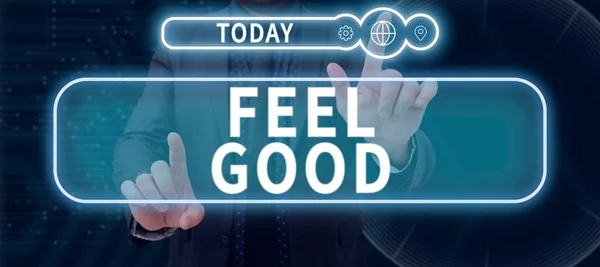 Inspiration Showing Sign Feel Good Concept Meaning Relating Promoting Often — Photo