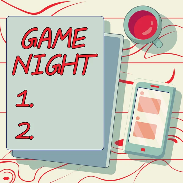 Text Caption Presenting Game Night Business Idea Event Which Folks — 스톡 사진