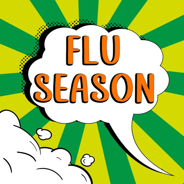 Inspiration showing sign Flu Season, Word Written on Time of year specially winter where many people get influenza