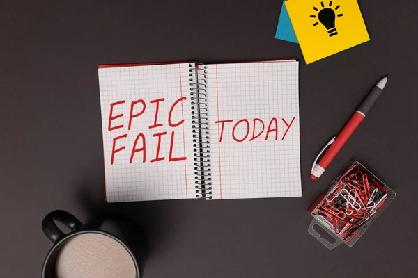Text Caption Presenting Epic Fail Business Showcase Spectacularly Embarrassing Mistake — Fotografia de Stock