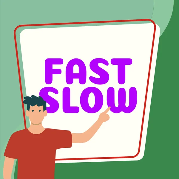Inspiration Showing Sign Fast Slow Business Idea Moving Proceeding More — Foto Stock
