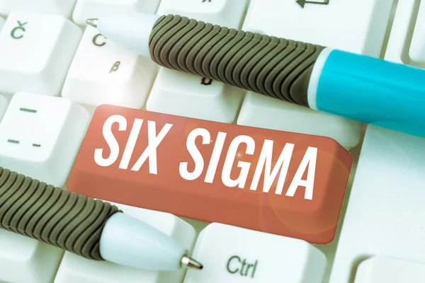 Text caption presenting Six Sigma, Business showcase management techniques to improve business processes