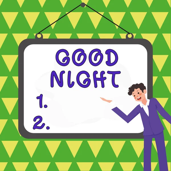Hand Writing Sign Good Night Business Approach Expressing Good Wishes — Foto de Stock