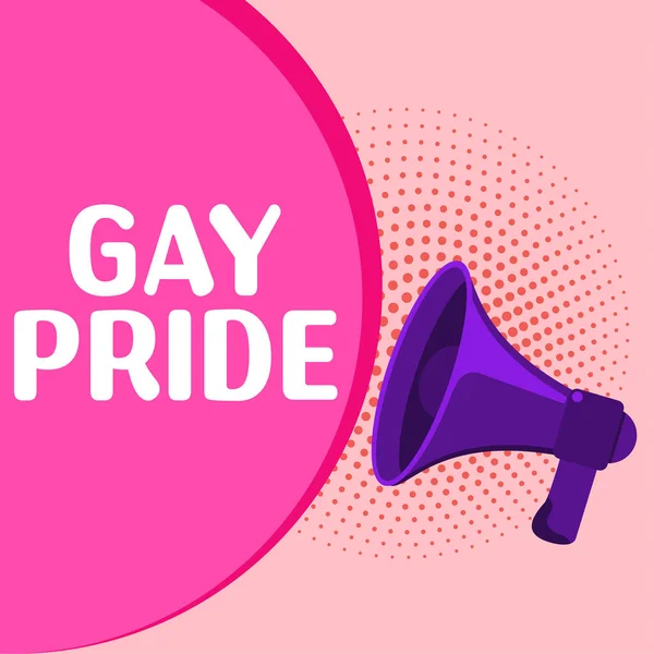 Text Sign Showing Gay Pride Concept Meaning Dignity Idividual Belongs — стокове фото