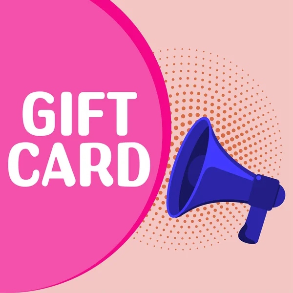 Sign Displaying Gift Card Internet Concept Present Usually Made Paper — Foto Stock