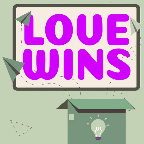 Conceptual Display Love Wins Concept Meaning Used Celebrate Commemorate Victory — Photo