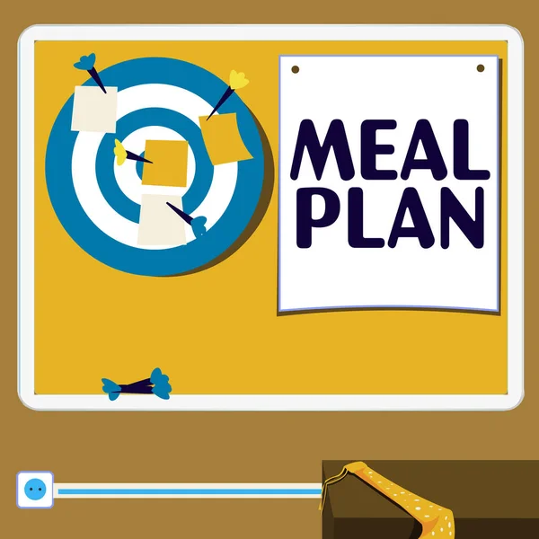 Conceptual Caption Meal Plan Business Approach Arrangement Scheme What Going — ストック写真