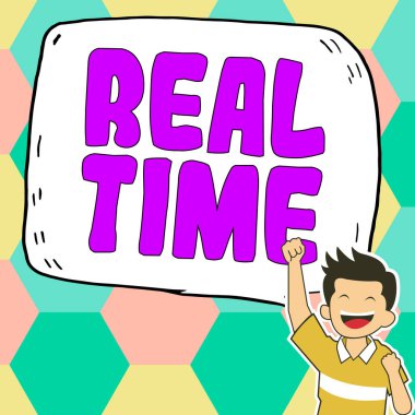 Metin işareti Gerçek Zaman 'ı gösterir, kavramsal anlamı bir süreç ya da olayın meydana geldiği süreyi gösterir