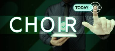 İlham Korosu 'nu gösteren metin, söz şarkı söylemek için organize edilmiş bir gruba yazılmıştır