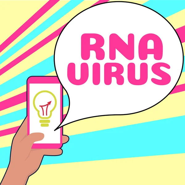 Text caption presenting Rna Virus, Concept meaning a virus genetic information is stored in the form of RNA