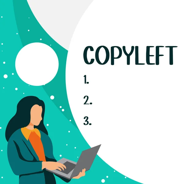 Sign Displaying Copyleft Business Showcase Right Freely Use Modify Copy — Fotografia de Stock