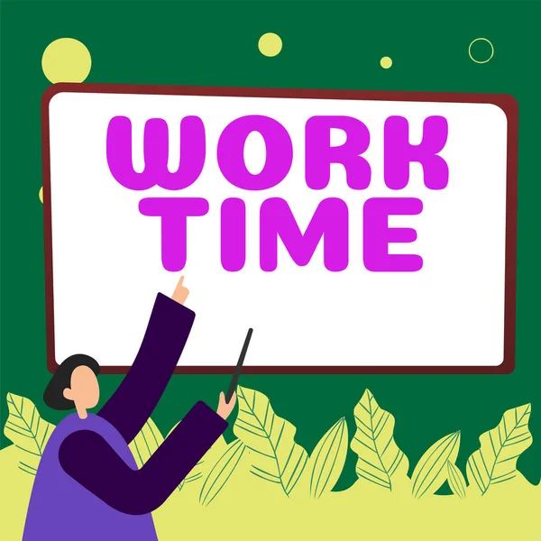 Text Caption Presenting Work Time Concept Meaning Period Starts Temporary — Stok fotoğraf