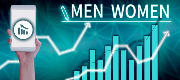 Conceptual Display Men Women Business Concept State Boy Girl Turns — Stockfoto