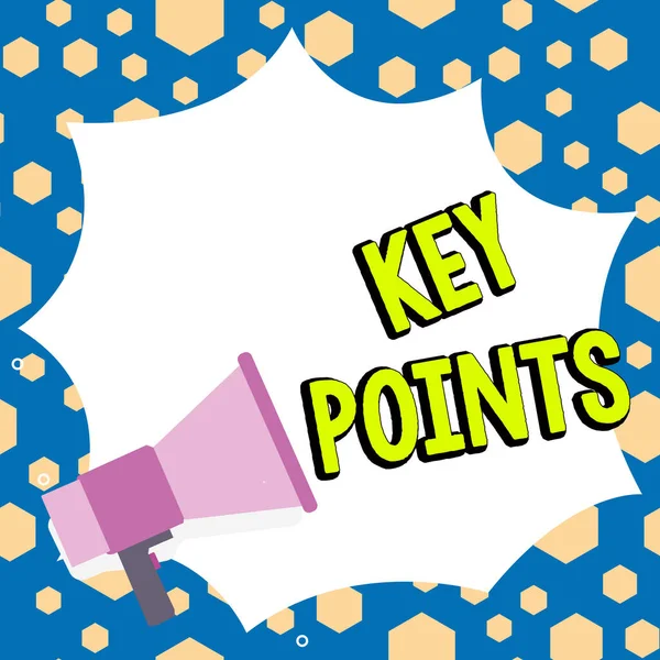 Writing Displaying Text Key Points Concept Meaning Most Important Piece — Zdjęcie stockowe