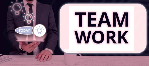 Sign Displaying Team Work Concept Meaning Combined Action Group Workgroup — Foto Stock
