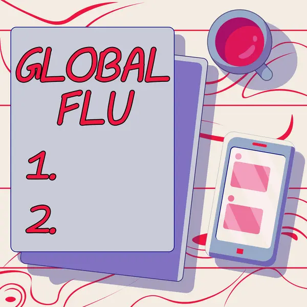 Conceptual Caption Global Flu Business Concept Common Communicable Illness Spreading — Stock Photo, Image