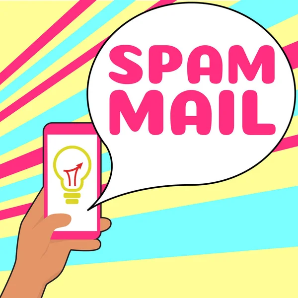 Exibição Conceitual Spam Mail Conceito Negócio Publicidade Intrusiva Mensagens Inapropriadas — Fotografia de Stock