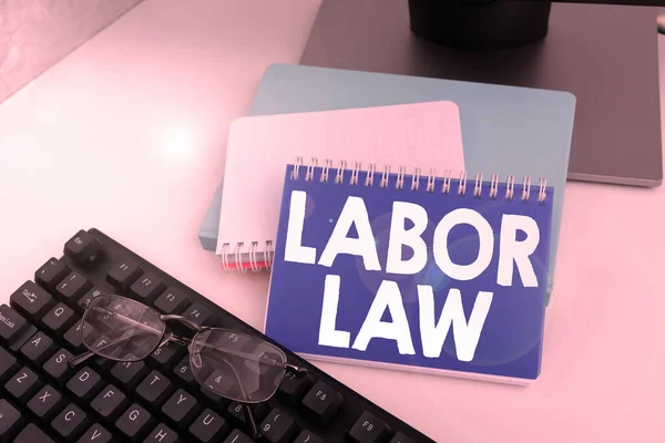 Conceptual caption Labor Law, Business concept rules relating to rights and responsibilities of workers