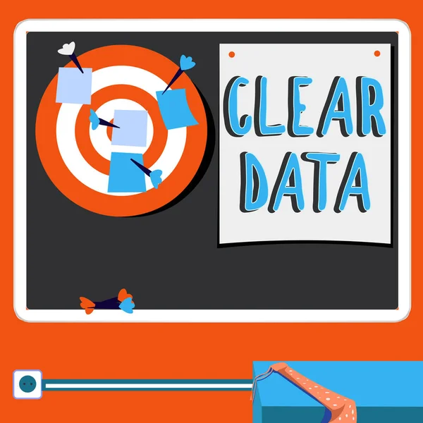Conceptual Display Clear Data Internet Concept Act Removing Unwanted Data — Stockfoto