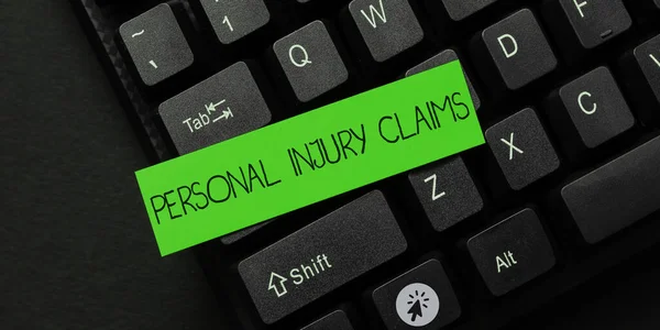 Text showing inspiration Personal Injury Claims, Conceptual photo being hurt or injured inside work environment