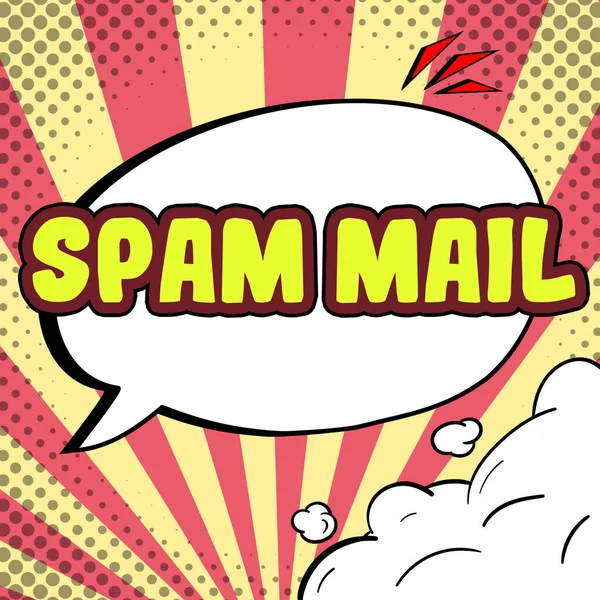 Text Caption Presenting Spam Mail Internet Concept Intrusive Advertising Inappropriate — Zdjęcie stockowe