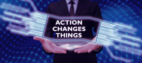 Inspiration Showing Sign Action Changes Things Word Written Doing Something — Stockfoto