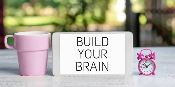 Κείμενο Γραφής Build Your Brain Business Προσέγγιση Διανοητικές Δραστηριότητες Για — Φωτογραφία Αρχείου
