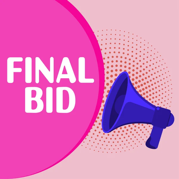 Text Sign Showing Final Bid Business Concept Decided Cost Item — Stockfoto