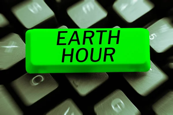 Text Sign Showing Earth Hour Business Approach Global Movement Call — Stock Photo, Image
