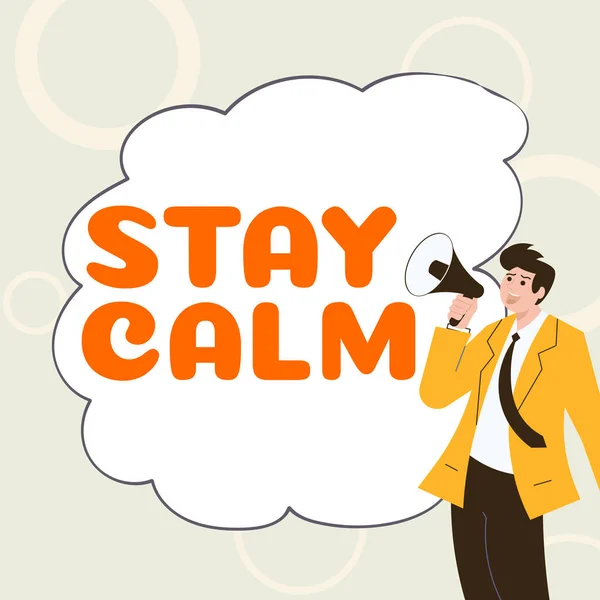 Podpis Konceptualny Stay Calm Business Concept Utrzymuj Płynny Ruch Nawet — Zdjęcie stockowe