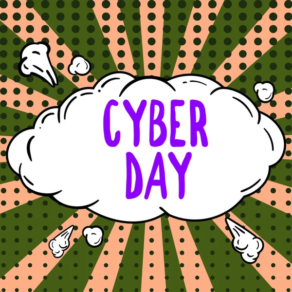 Didascalia Concettuale Cyber Day Business Overview Termine Marketing Lunedi Dopo — Foto Stock