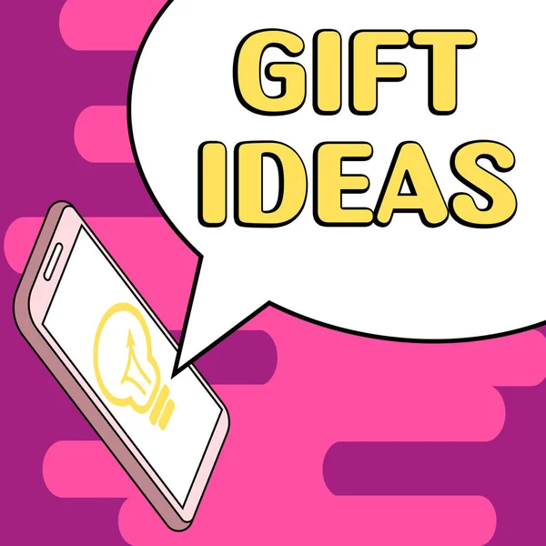 Text Showing Inspiration Gift Ideas Business Idea Thought Suggestion Giving — 图库照片