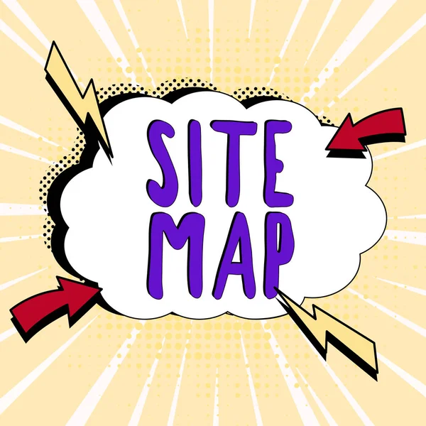 Tekst Bijschrift Presenteren Site Map Business Overzicht Ontworpen Zowel Gebruikers — Stockfoto