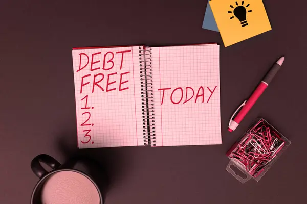 Text Showing Inspiration Debt Free Conceptual Photo Financial Freedom Owing — Fotografia de Stock
