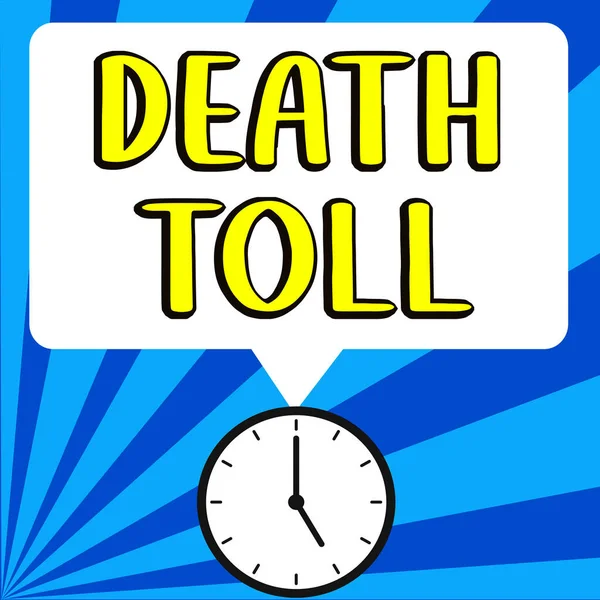 Text Caption Presenting Death Toll Word Number Deaths Resulting Particular — Stock Photo, Image