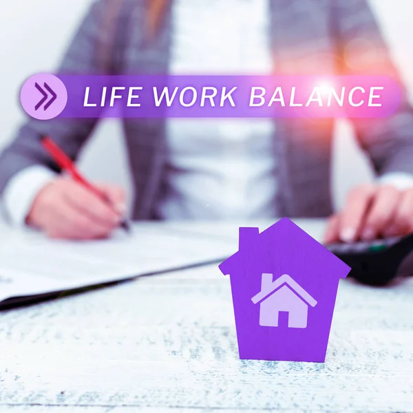 Text Sign Showing Life Work Balance Word Written Stability Person — Fotografia de Stock