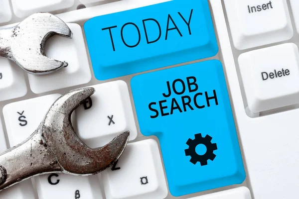 Conceptual Display Job Search Business Idea Act Person Find Work — Foto de Stock