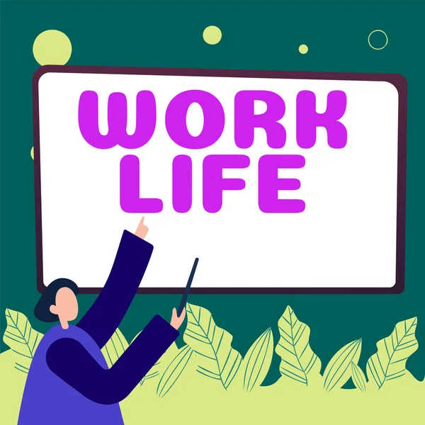 Inspiration Showing Sign Work Life Word Written Everyday Task Ern — Stok fotoğraf