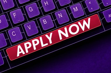 Text showing inspiration Apply Now, Business concept urging everybody to send an application letter to join the membership