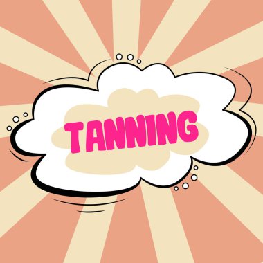 Conceptual caption Tanning, Internet Concept a natural darkening of the scin tissues after exposure to the sun