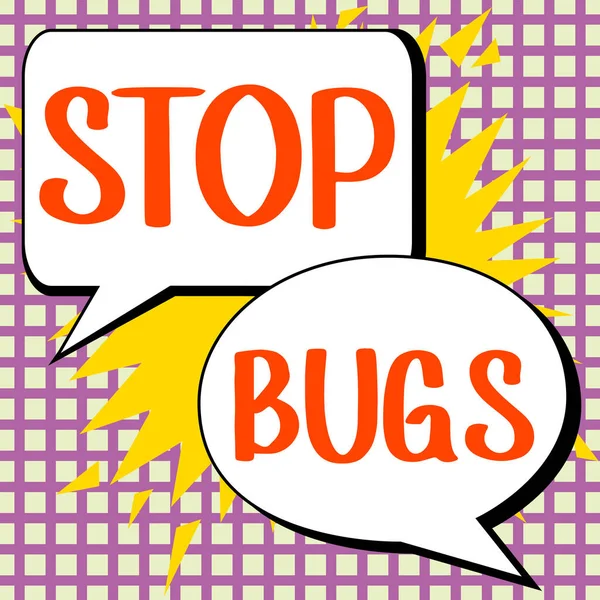 Writing Displaying Text Stop Bugs Business Approach Get Rid Insect — Foto Stock