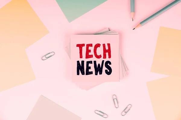 Inspiration showing sign Tech News, Word for newly received or noteworthy information about technology